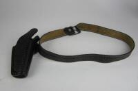 FIREARMS: A collection of black cross woven leather belts and holsters - 2