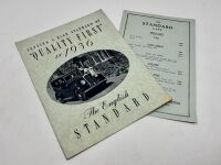 STANDARD: A Sales Brochure of the 1936 model lineup, with a price list [Location: Sydney]