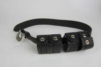 FIREARMS: A collection of black cross woven leather belts and holsters - 4