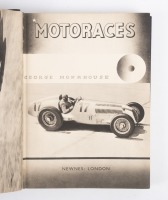 GEORGE MONKHOUSE: 'Motoraces' by George Monkhouse, hardcover book, published 1937 - 2