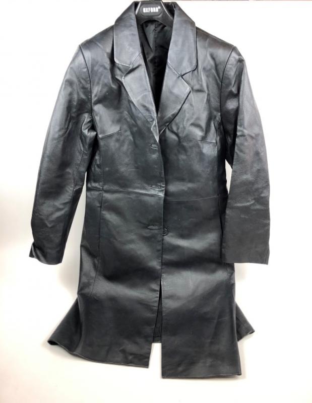 LEATHER JACKET: A full length black 'Matrix style' leather jacket ...