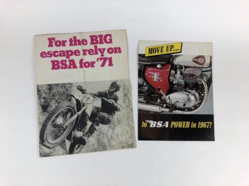 BSA: Two original BSA 1971 USA Range and 1967 Range colour sales brochures