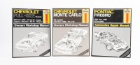 HAYNES: Three Haynes softcover manuals includes a&nbsp;'Pontiac Firebird 1982-1989', 'Chevrolet Full-Size 1969-1986' and a 'Chevrolet Monte Carlo 1970-1988'