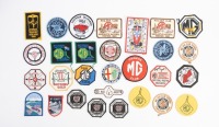 MG CLOTH PATCHES: A group of assorted MG car club cloth patches and a few non MG related patches