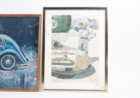 MG: Three small framed and glazed MG illustrations - 2