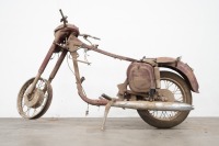 Circa 1950s/1960s Jawa motorcycle frame with two engines, engine with stamped *353.101854, other engine unstamped - 6