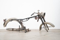 A Eastern European motorcycle frame, possibly Jawa, tail lamp made in Czechoslovakia - 4