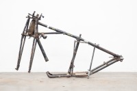 A circa1930s British frame, complete with rear stand and kite style forks, possible Ariel, frame no. W7666
