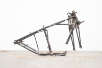 A circa1930s British frame, complete with rear stand and kite style forks, possible Ariel, frame no. W7666 - 3