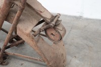 A circa 1922-1924 Indian Chief front fork assembly, complete with front spring, struts, rockers, bump stop, guard (rough) and front stand and clip, with one greaser - 2