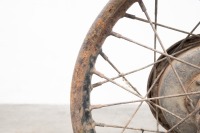 A circa WWII Indian 741 front wheel assembly with Kelsey Hayes rim, complete with 7" brake - 2
