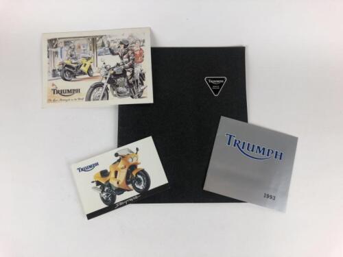 TRIUMPH: Four original Triumph 1993 Range colour sales brochures and postcard and Christmas Card