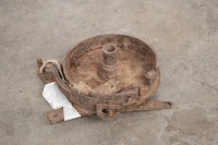 A pre-1920 rear brake plate, believed Indian either Hedstrom or Powerplus, seized - 2