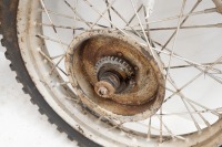 A pair of Indian 18" 741 wheels, Kelsey Hayes rims, original spokes and rims, axles and bearings - 2