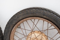 A group of wheels, 2 fronts and one rear, various conditions, believed to be a European-style replica similar to Velocette style - 2
