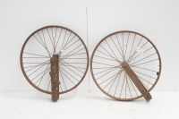 Two beaded edge 23" 32 spoke wheels