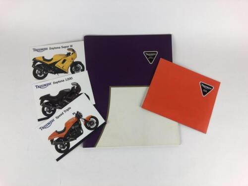 TRIUMPH: Five original Triumph 1994 Range colour sales brochures and postcards
