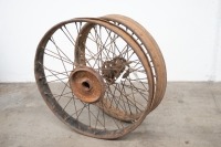 Two wheels to suit AJS 350 flat tank, circa 1925-1927, one beaded edge, one wellbase - 3