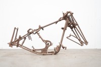 A circa mid-1930s AJS frame with a complete set of Norton style Webb forks