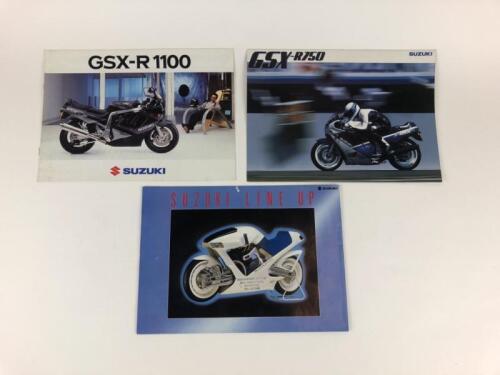 SUZUKI: Three original Suzuki GSXR 1100/750 and 1986 range colour sales brochures
