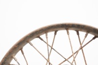 A late 1920s Indian beaded edge 18" front wheel, believed model 101, wheel turns with quill and bearings - 2