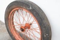 A pair of 19" sidecar wheels, possible removed from WWII jungle trolleys - 3
