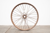 A circa 1920s 40 spoke 21" Indian front hub, no bearings, rim not useable