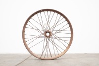 A circa 1920s 40 spoke 21" Indian front hub, no bearings, rim not useable - 2