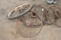 A collection of Autocycle parts including frame, forks, wheels - 2