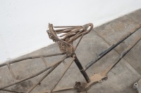A collection of Autocycle parts including frame, forks, wheels - 4