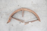 A circa 1940s/1950s British front mudguard, possibly BSA with cut out for telescopic forks
