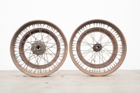 Two circa 1926 BSA flat track 19" wheels with belt rims - 3