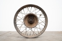 A circa 1941 Indian 741 18" rear wheel, Kelsey Hayes rims