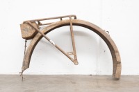A circa 1920s rear mudguard with luggage rack, tool box and stand clip - 3