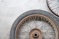 Three circa 1920s 19" wheels, believed to Triumph, one beaded edge - 2