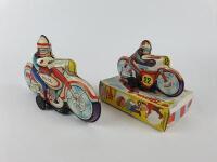 RACING: Spanish ROMAN Moto Sprint racer c1970s, friction, 14.5 cms plus Police bike, friction, made in Japan c1970s. - 3