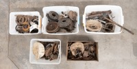 Five boxes of auto jumble mixed marque tubs of assorted parts