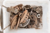 Five boxes of auto jumble mixed marque tubs of assorted parts - 4