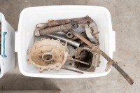 Five boxes of auto jumble mixed marque tubs of assorted parts - 10