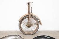 A collection of BSA Bantam items include frame, forks and wheels - 4