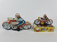 RACING: Spanish ROMAN Moto Sprint racer c1970s, friction, 14.5 cms plus Police bike, friction, made in Japan c1970s. - 6