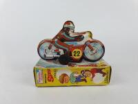 RACING: Spanish ROMAN Moto Sprint racer c1970s, friction, 14.5 cms plus Police bike, friction, made in Japan c1970s. - 7