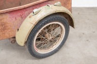 A circa 1930s/1940s Dusting Sidecar chassis, complete with tub, wheel, guard and mounting brackets, unknown fitment, body appears home made - 3