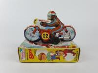 RACING: Spanish ROMAN Moto Sprint racer c1970s, friction, 14.5 cms plus Police bike, friction, made in Japan c1970s. - 10