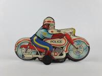 RACING: Spanish ROMAN Moto Sprint racer c1970s, friction, 14.5 cms plus Police bike, friction, made in Japan c1970s. - 13