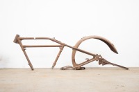 A circa 1924/1925 Australian Invincible frame, numbers appear to read '1614', rear frame lug completely broken off