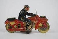 POLICE: Police Patrol Motorcycle by Mettoy UK C1950. - 4