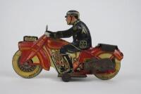 POLICE: Police Patrol Motorcycle by Mettoy UK C1950. - 5