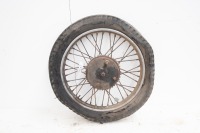 A 1950s British 19" rear wheel, likely BSA M21, with hub and brake plate
