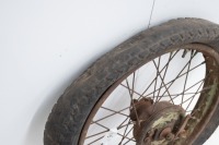A circa 1930 BSA 19" wheel with 5 inch brake complete, turns - 2